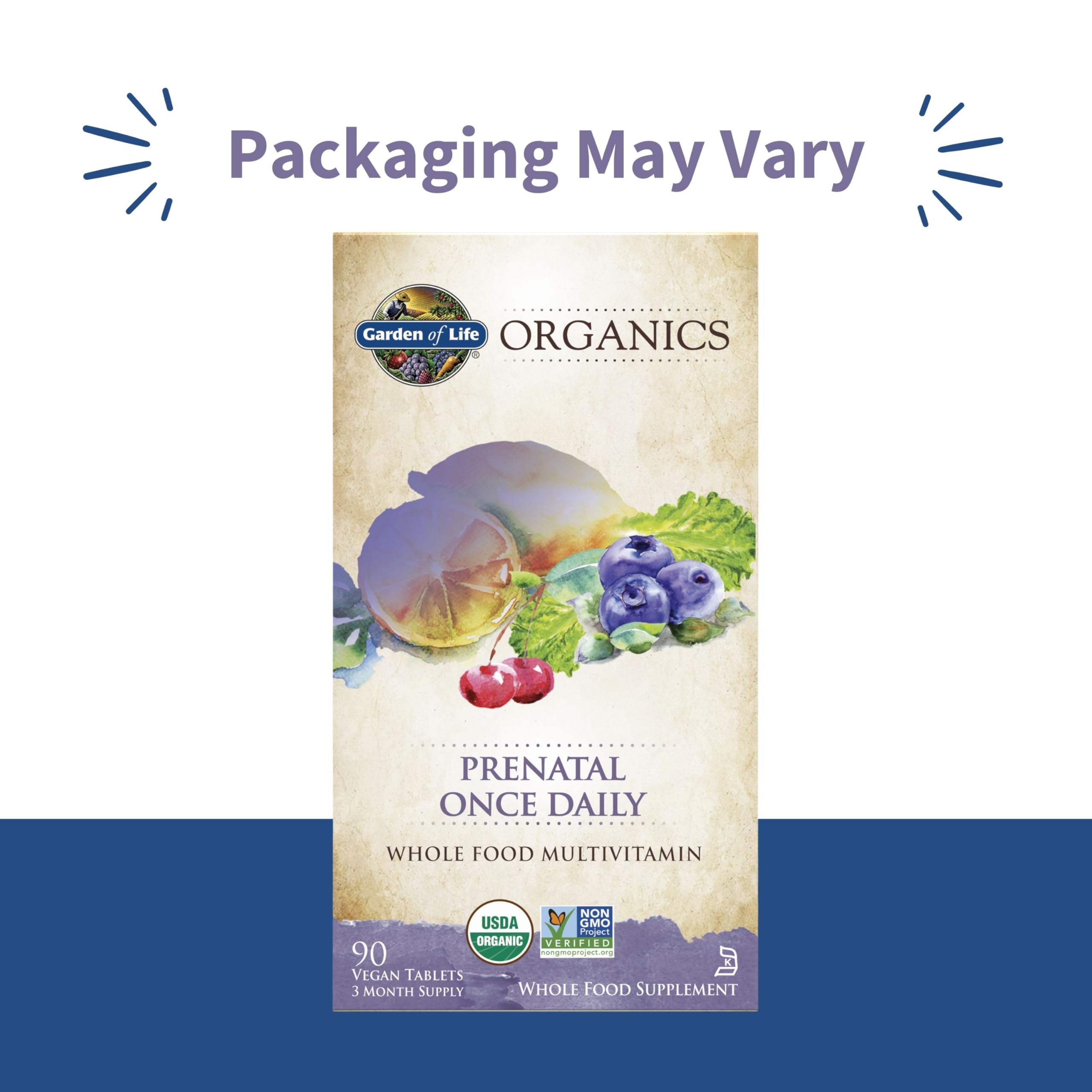 Garden of Life Prenatal tablets dissolving for easy digestion.
