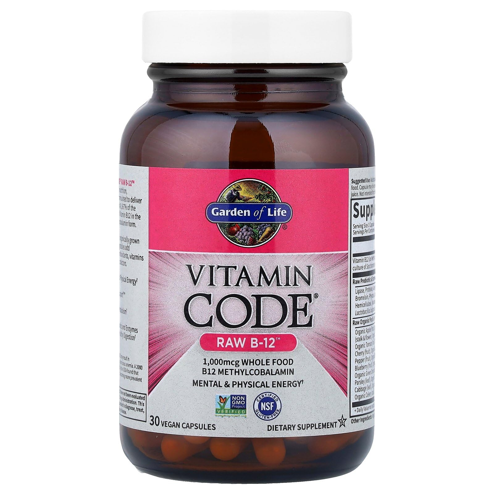 Garden of Life Raw B-12 capsules for daily energy support