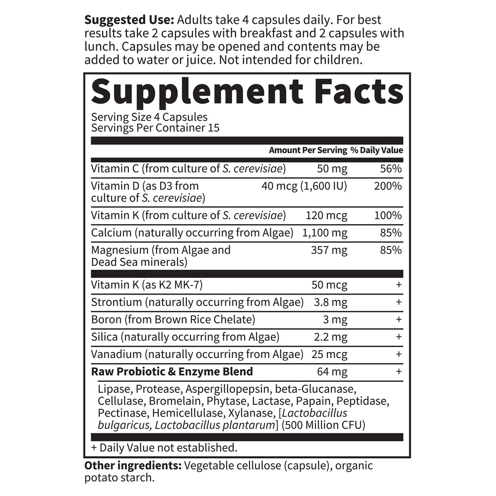 Garden of Life Raw Calcium packaging proving non-GMO and gluten-free status.
