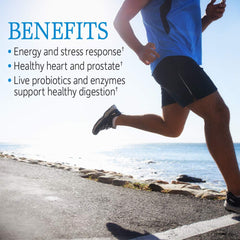 RAW ONE for Men capsules close-up highlighting whole-food ingredients