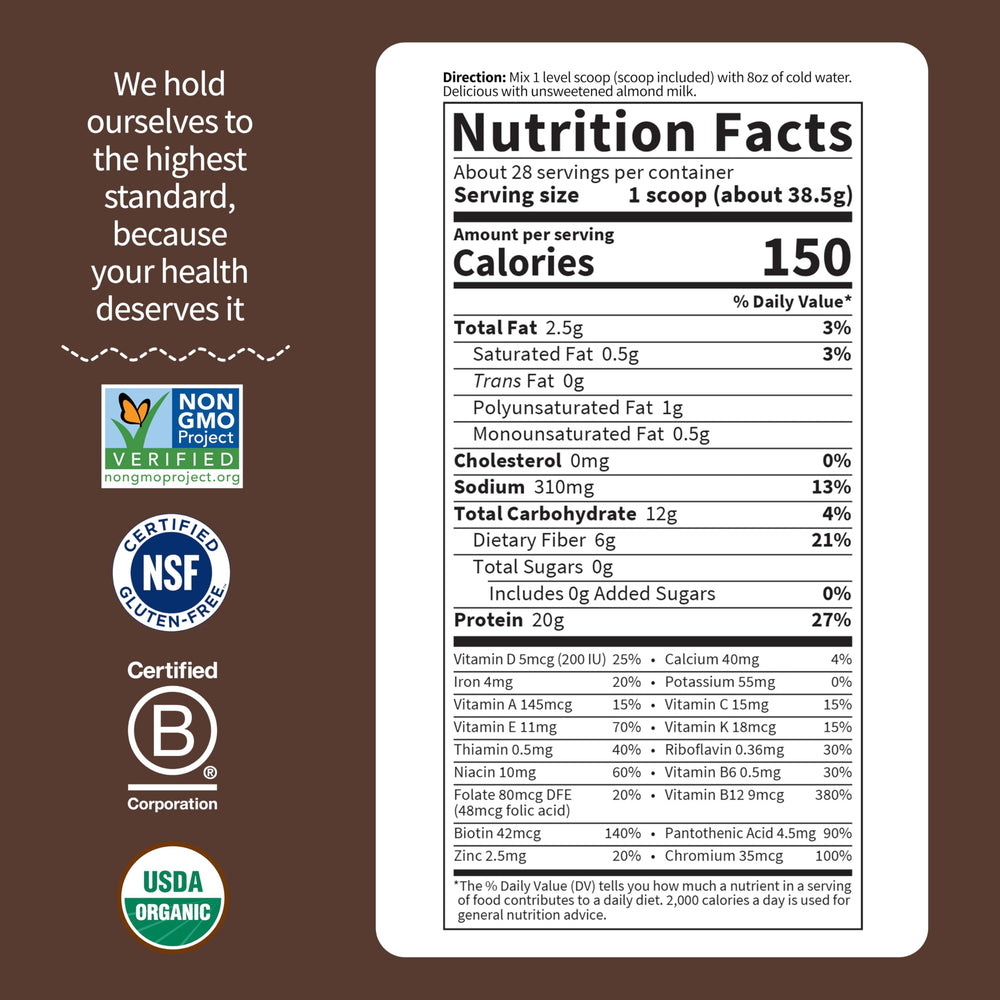 Garden of Life Raw Organic Meal Replacement image highlighting digestive enzymes included.