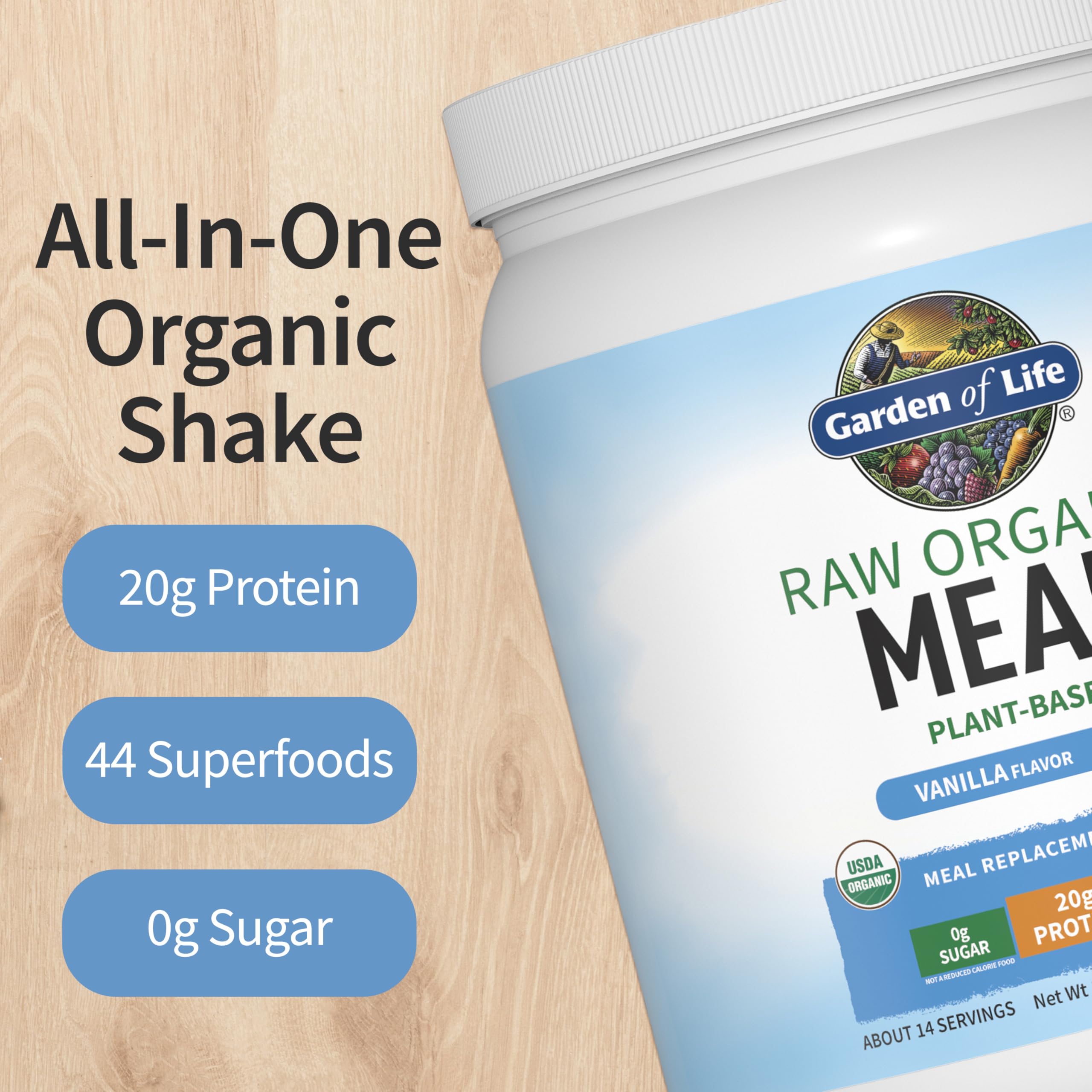 Garden of Life Raw Organic Meal vanilla smoothie with creamy texture and mixability