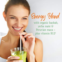 Garden of Life Energizer front label highlights organic greens
