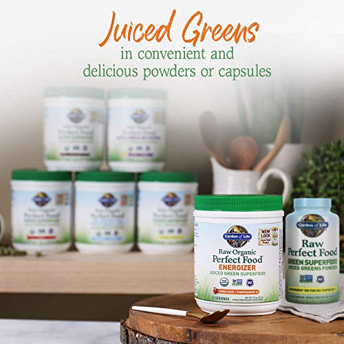 Garden of Life Energizer label close-up shows organic certification