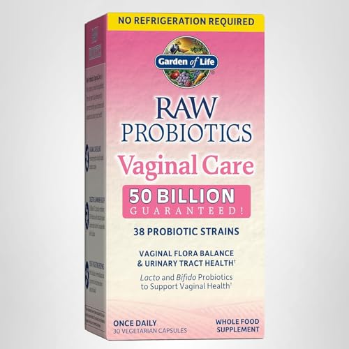 Garden of Life Raw Probiotics Vaginal Care bottle emphasizing clean, traceable ingredients.