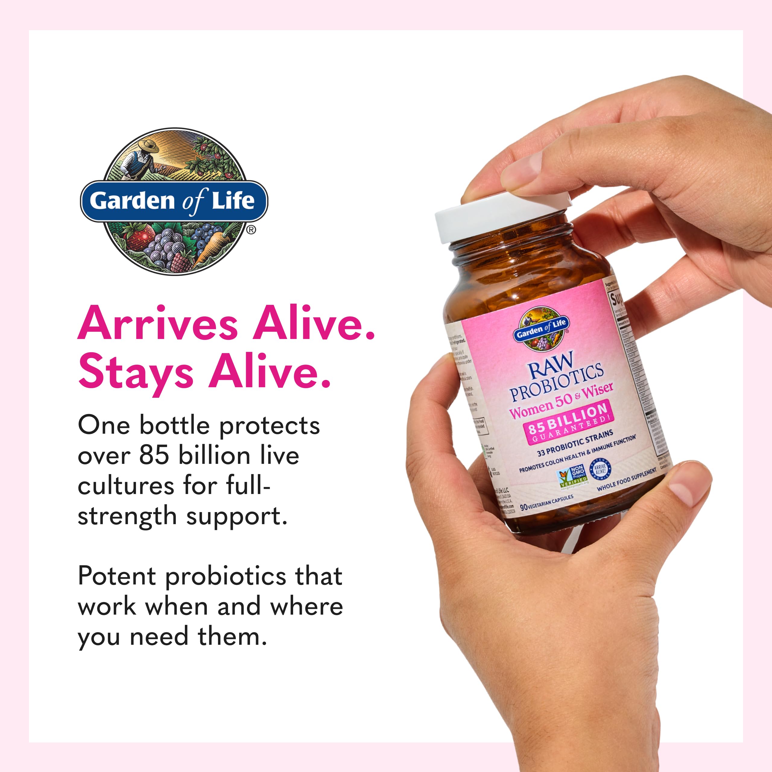 Garden of Life Raw Probiotics Women 50 & Wiser kefir cultures reflect heritage ingredients.