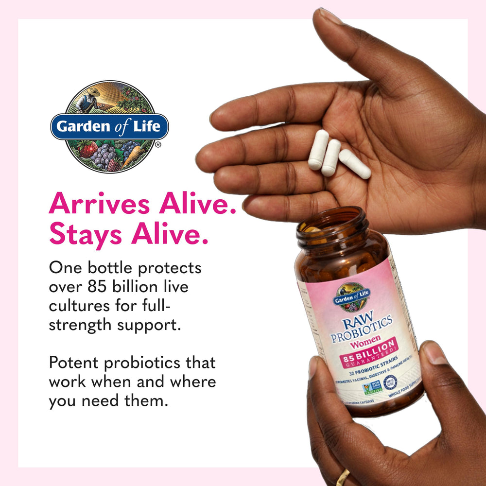 Garden of Life Raw Probiotics Women non-GMO verified symbol close-up
