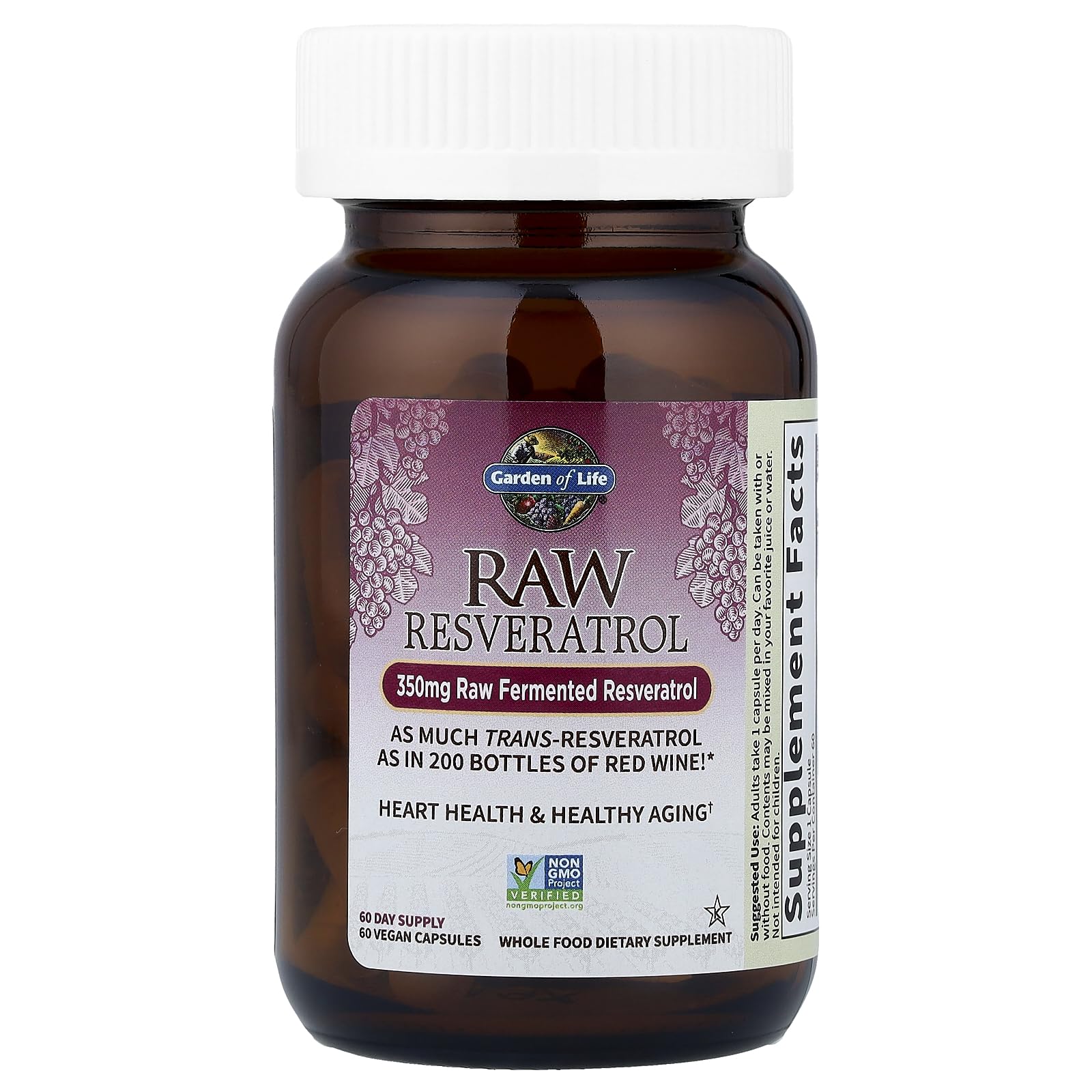 Garden of Life Resveratrol bottle with probiotics and enzymes for gut wellness