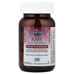 Garden of Life Resveratrol bottle with probiotics and enzymes for gut wellness