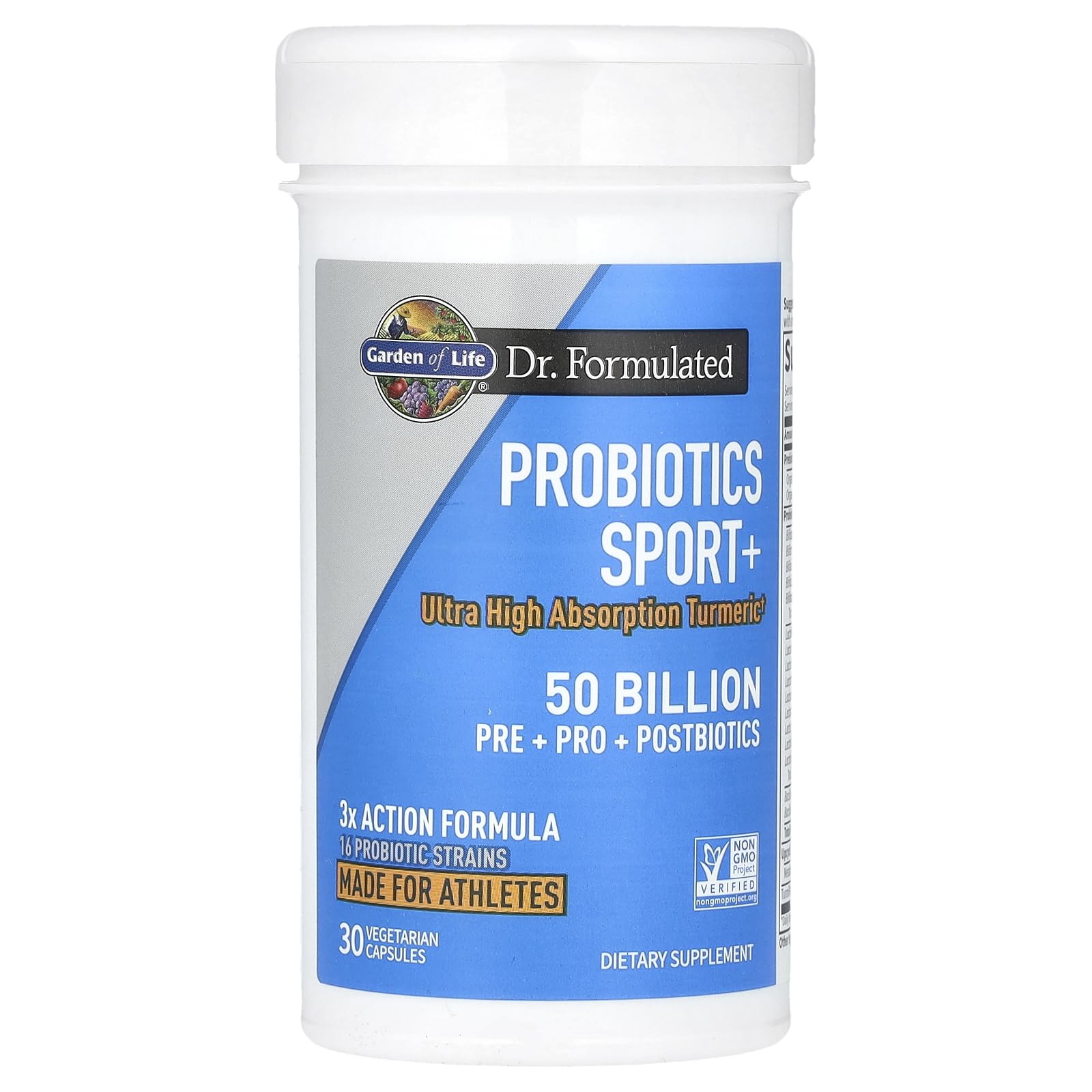 Garden of Life Sport Probiotics organic prebiotic fiber illustration.