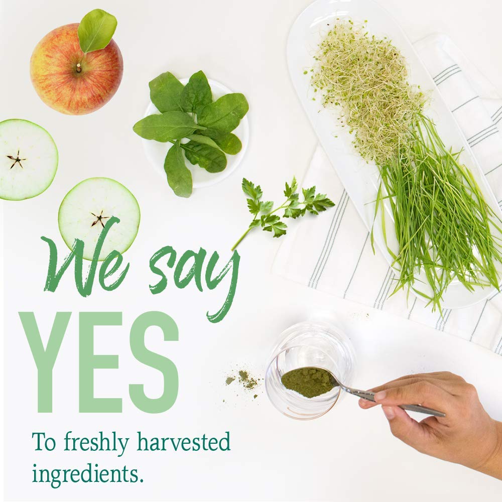 Garden of Life Super Greens label highlights RAW greens and vegetable juices.