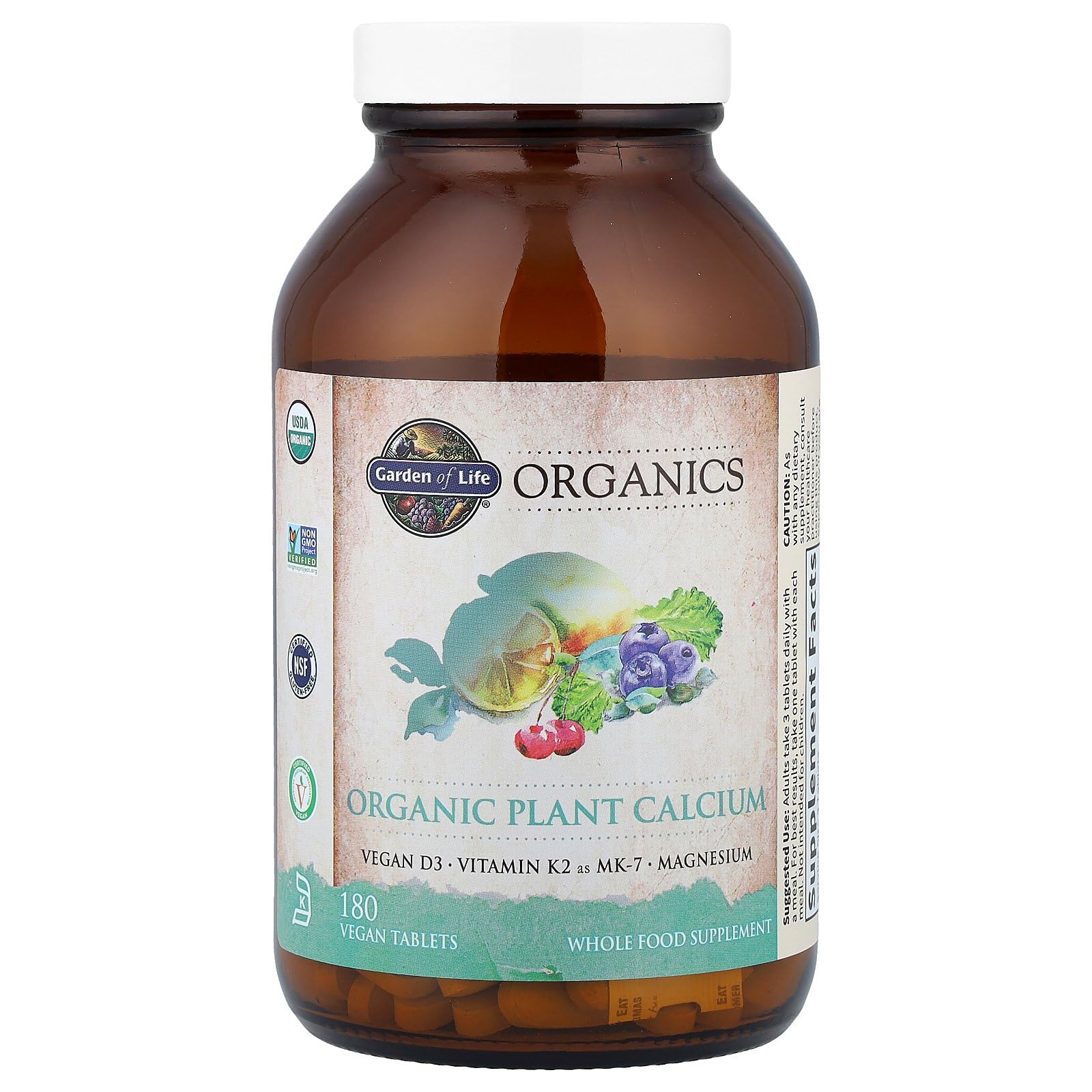 Garden of Life vegan D3 K2 visual demonstrates plant-based vitamin support from whole foods.