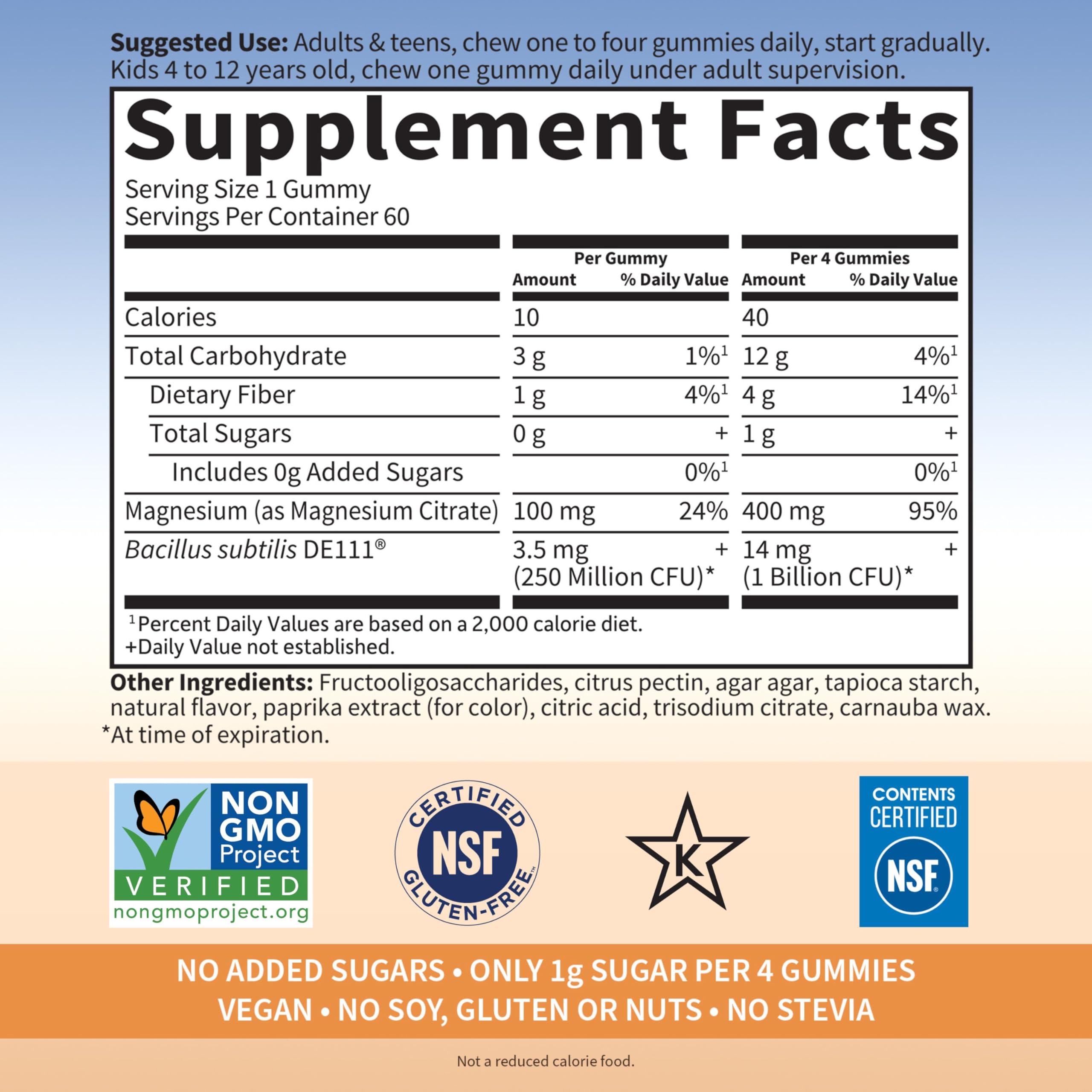 Garden of Life vegan gluten-free magnesium gummies for wellness