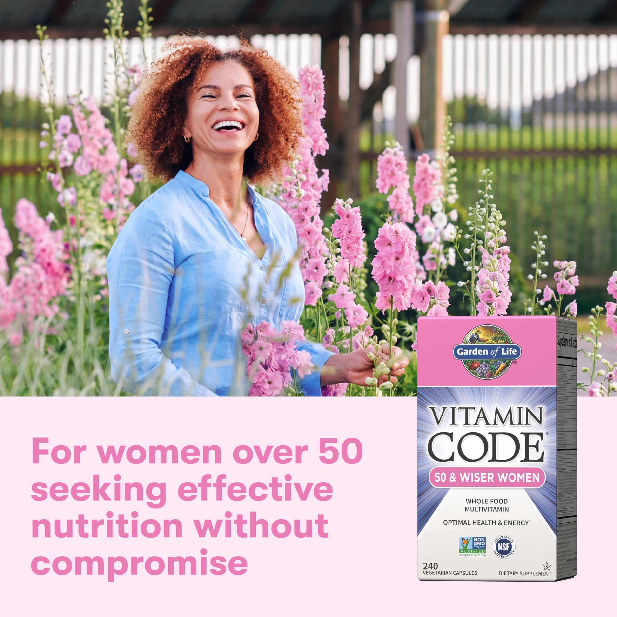 Nutrient-rich formula includes B vitamins, D3, K2 for 50+ women.