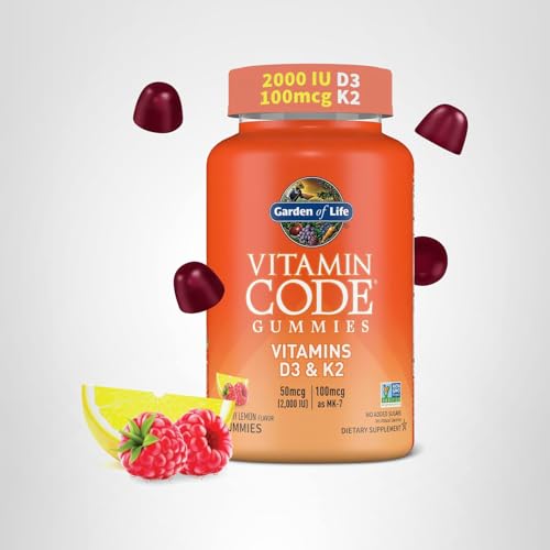 Garden of Life Vitamin Code D3 + K2 Gummies daily use with glass of water