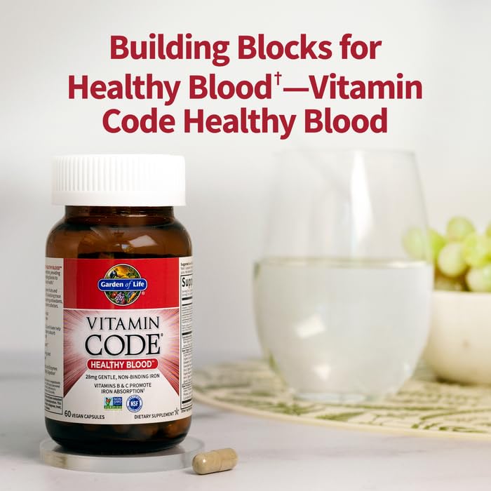 Gluten-free and non-GMO label on Vitamin Code Healthy Blood