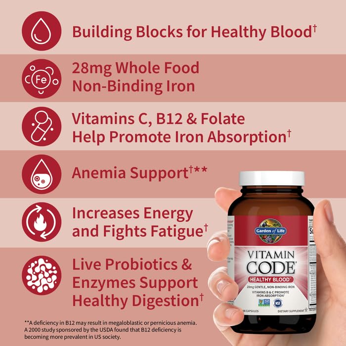 Garden of Life Vitamin Code Healthy Blood packaging reveals RAW probiotic blend