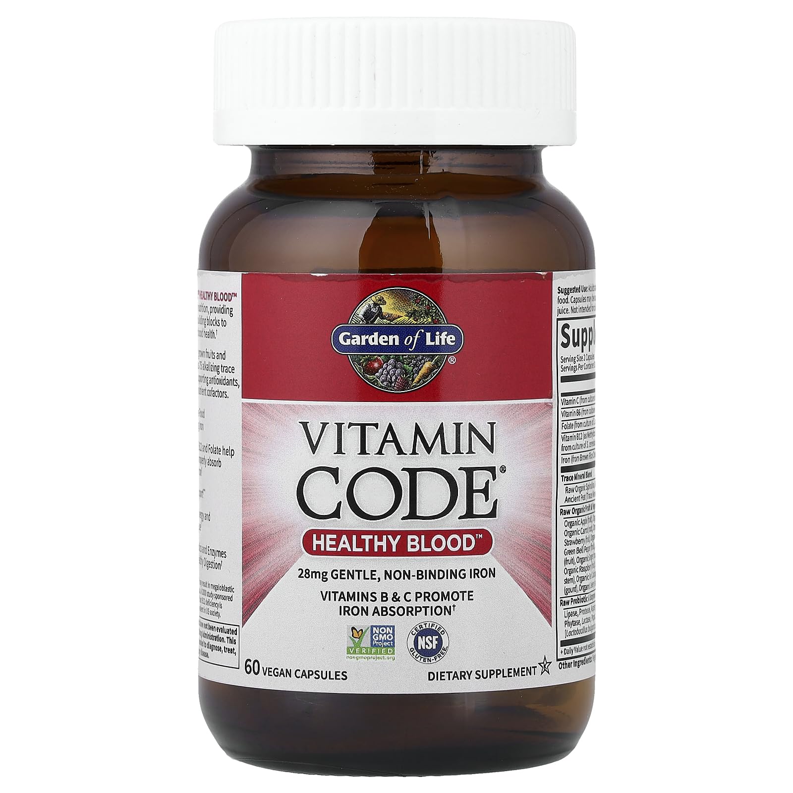 Vitamin Code Healthy Blood veggie ingredients featured for digestion support