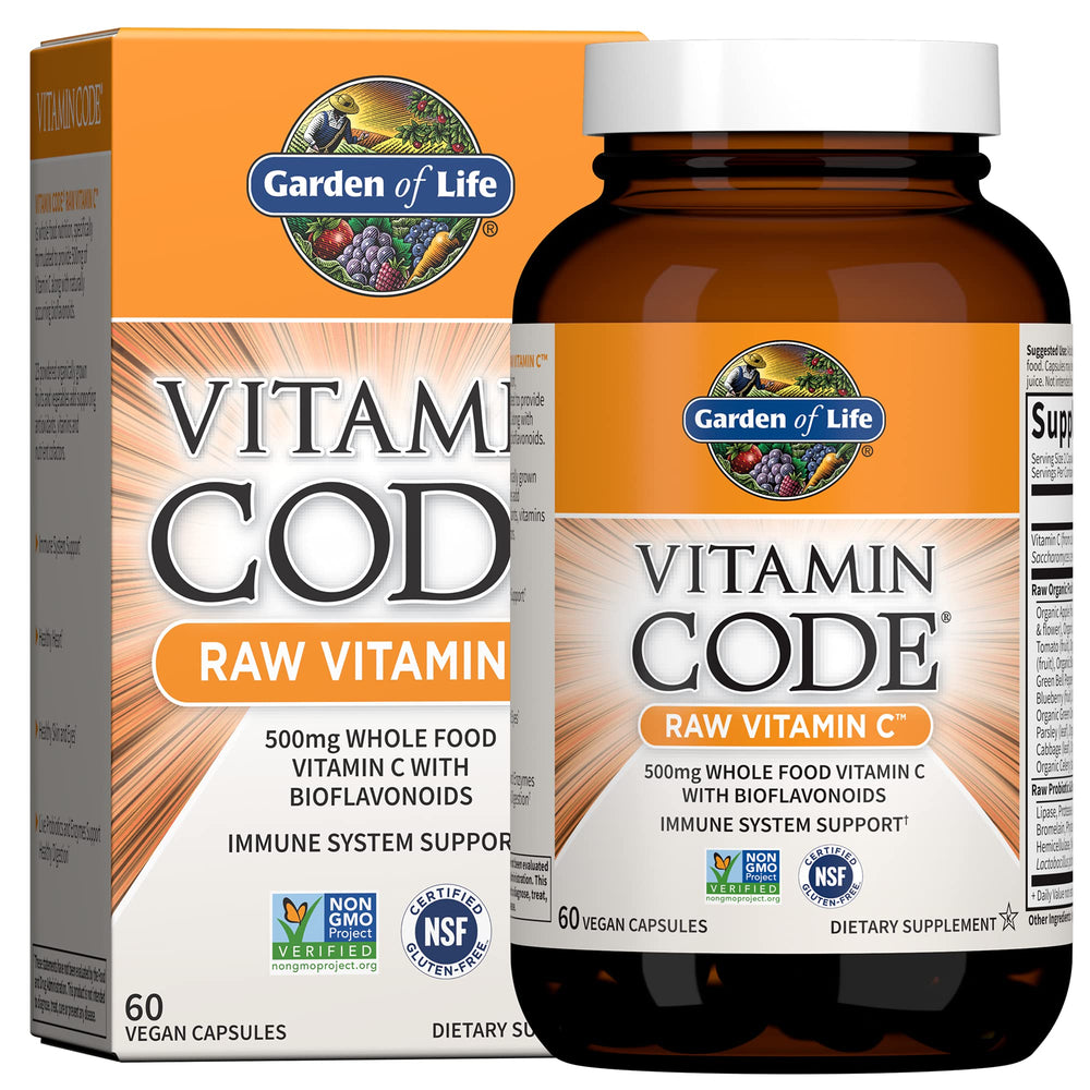 Garden of Life Vitamin Code Raw Vitamin C bottle with 60 capsules for daily immune support