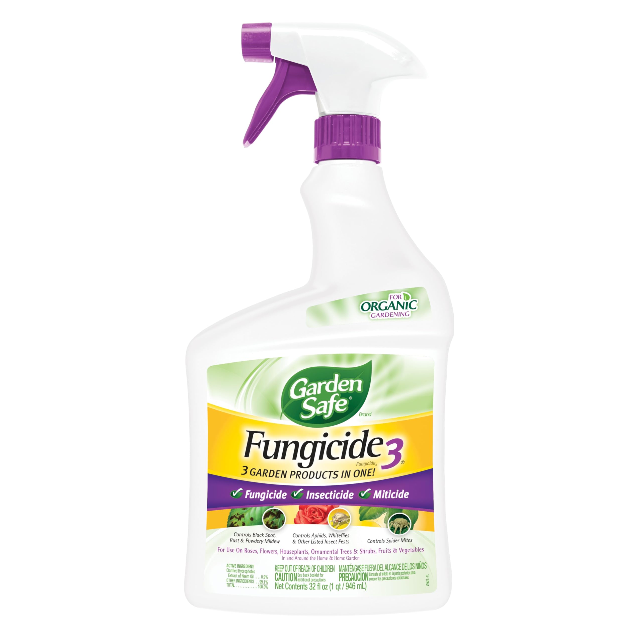 Garden Safe Fungicide 3 bottle ready-to-use spray for garden protection