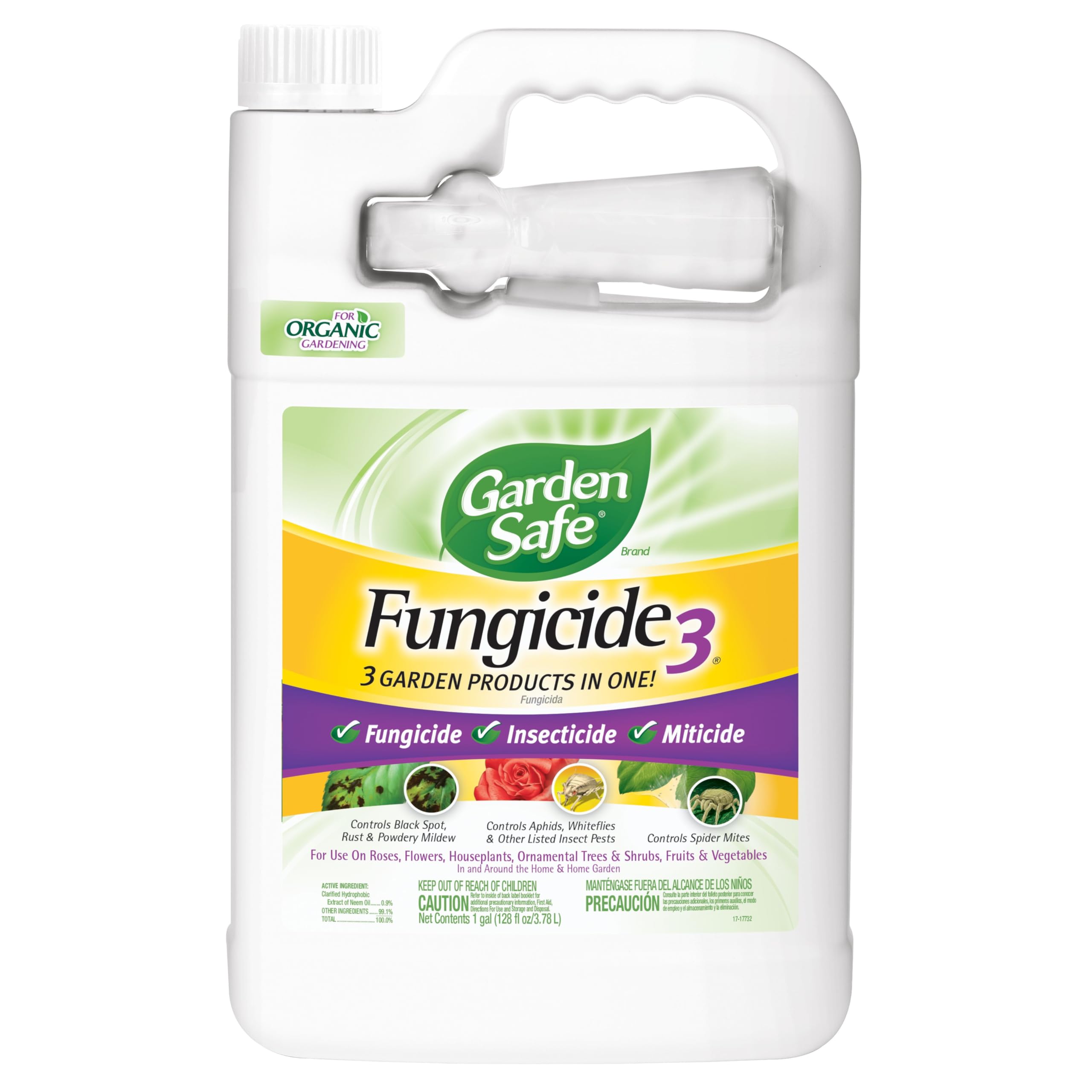 Garden Safe Fungicide3 bottle front for organic pest and disease protection.