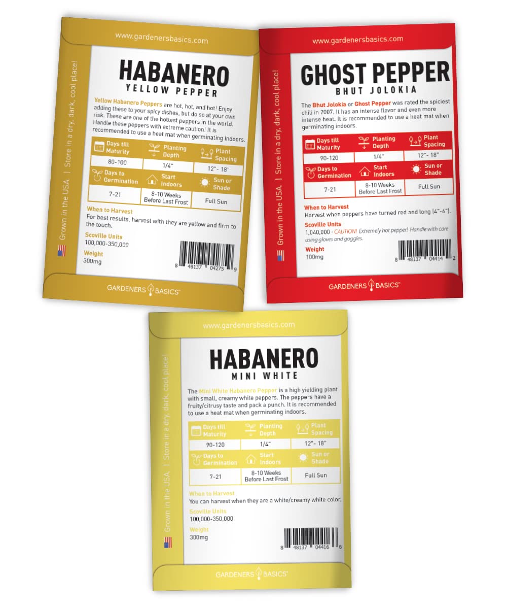 Gardeners Basics five-variety seed pack for diverse pepper harvests.
