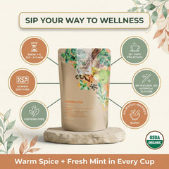 Gardenika Flamma-tea organic label jar emphasizes purity and transparency