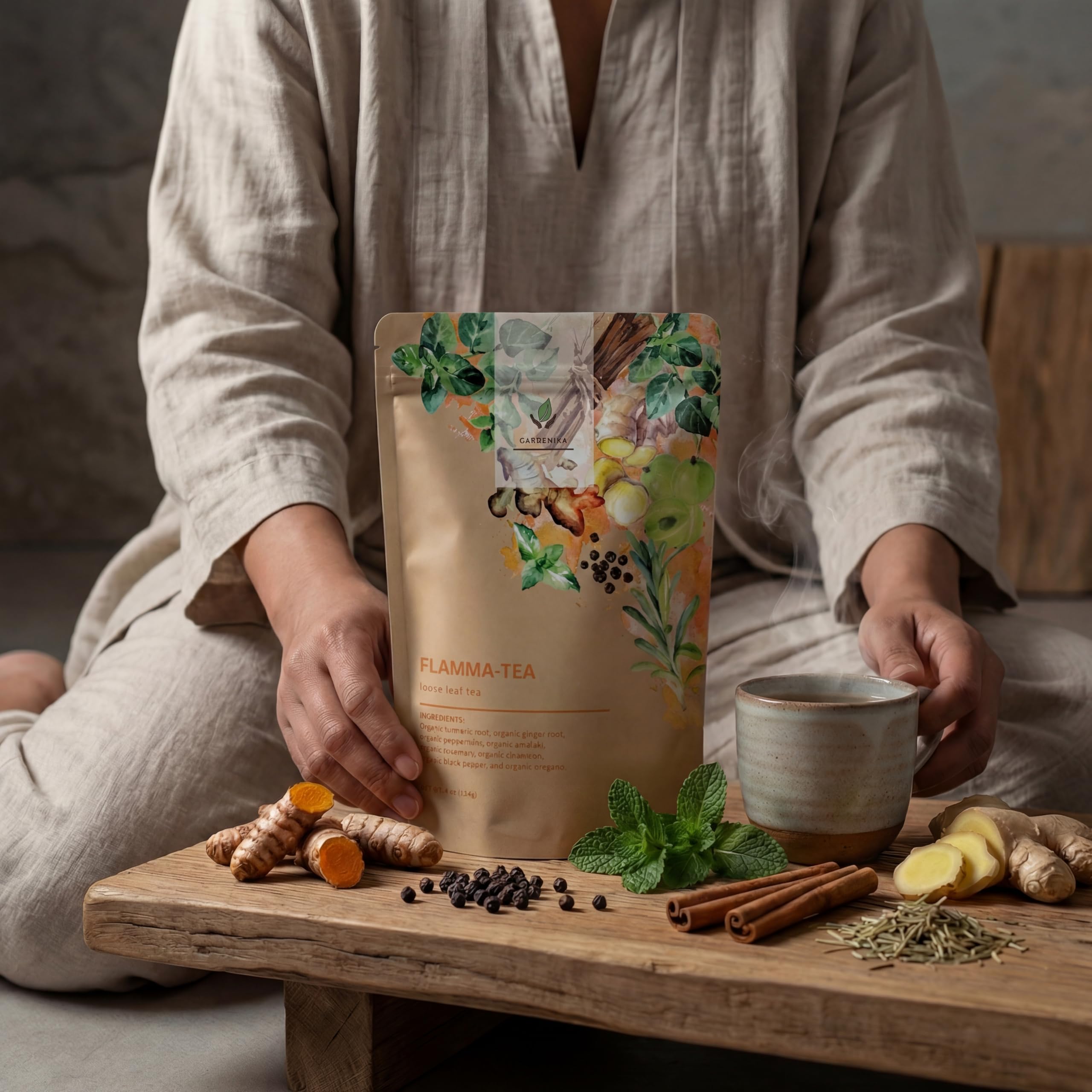 Gardenika Flamma-tea turmeric-ginger slices convey warmth for cozy moments