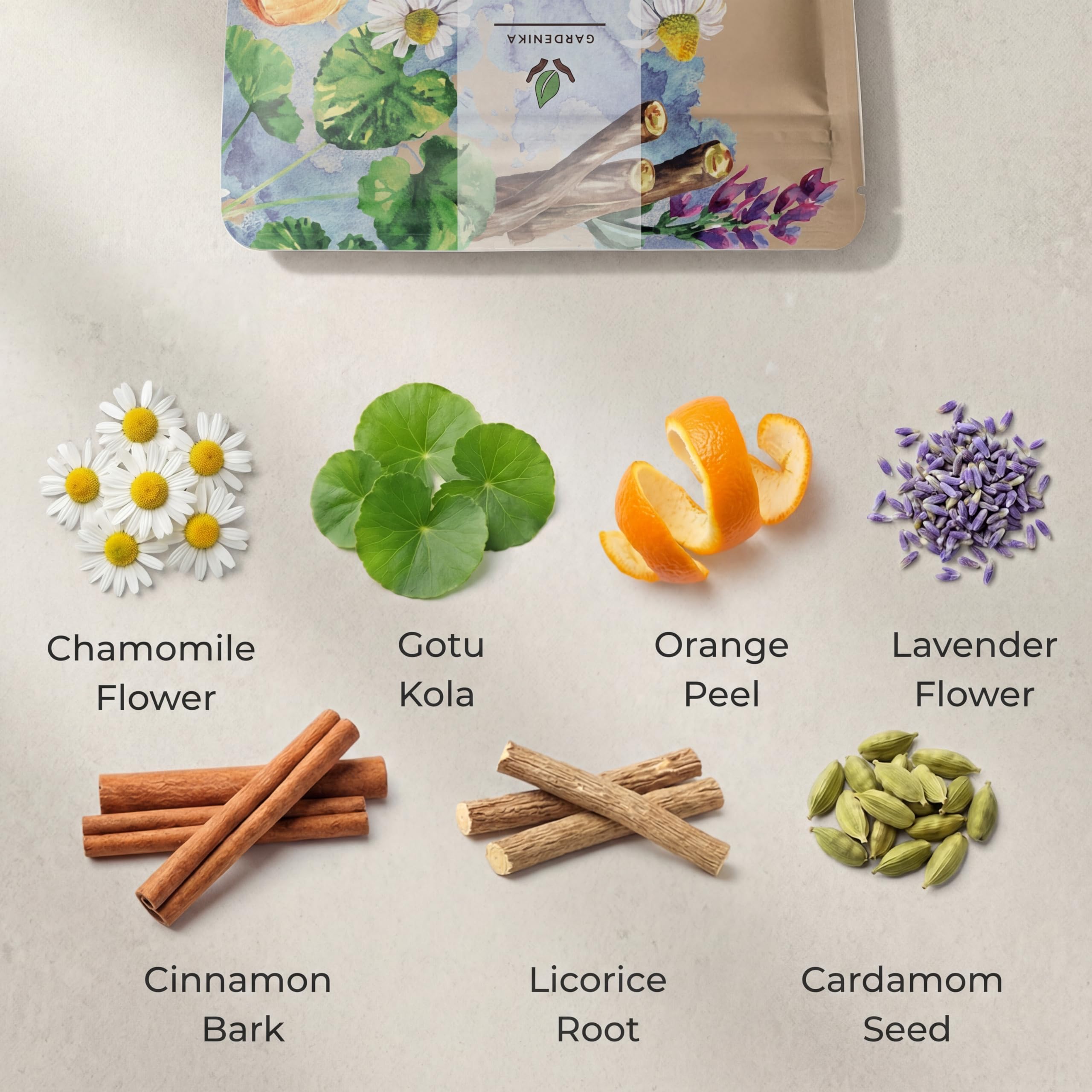 Gardenika Sleep Tea loose-leaf shows orange peel notes for a bright aroma before winding down