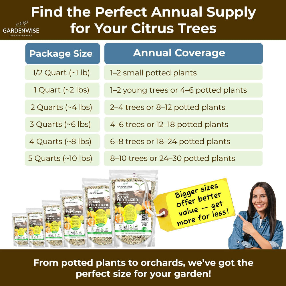 GardenWise Citrus Fertilizer for indoor citrus setups supports steady growth