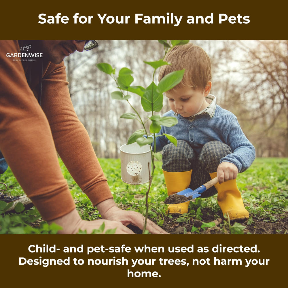 GardenWise Citrus Fertilizer in an outdoor garden scene enhances plant health