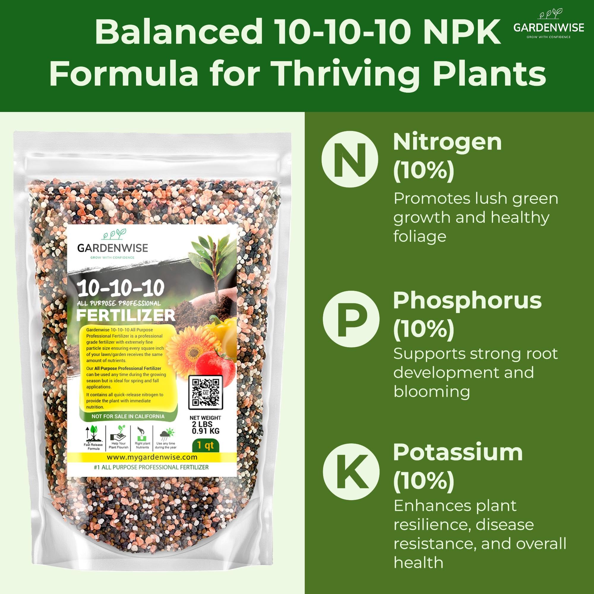 GardenWise slow-release bag 5 qt for long-lasting landscape nutrition.