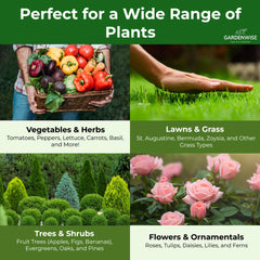 GardenWise tomato and vegetable granules support healthy foliage and harvest-ready plants.