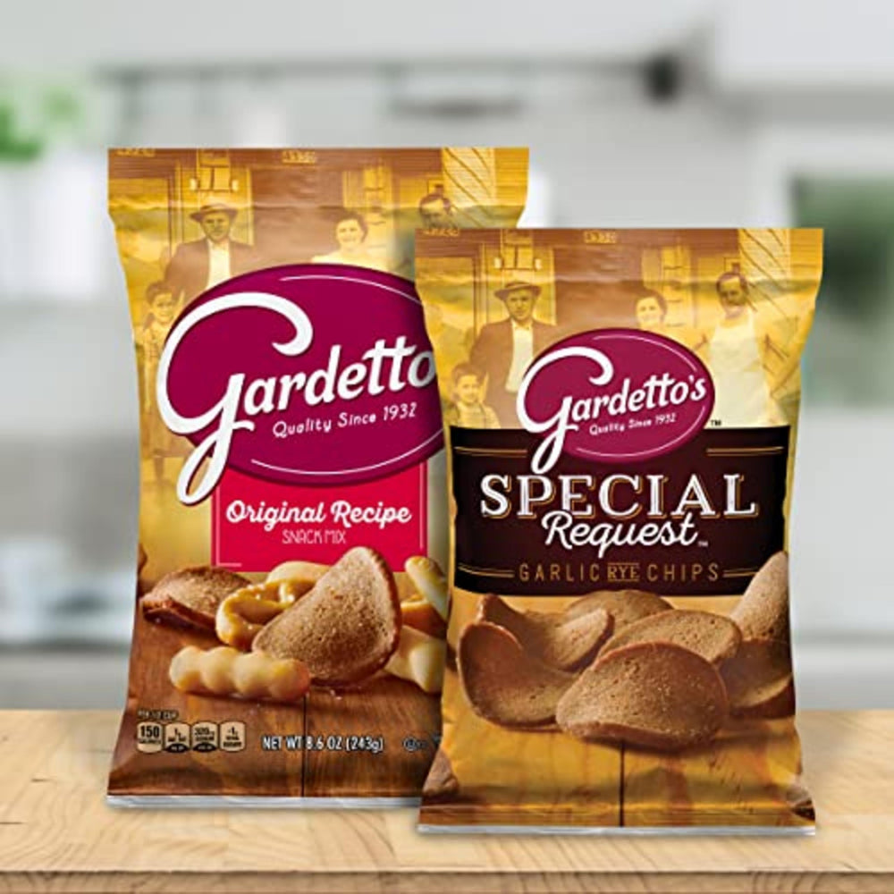 Gardetto's kosher-certified snack mix; trusted quality standard.