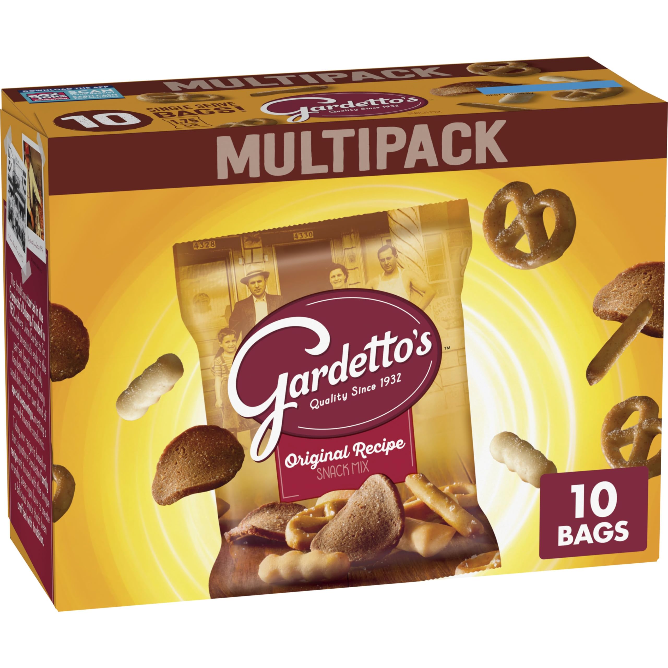 Gardetto's Original Snack Mix breadsticks; crunchy on-the-go snack.