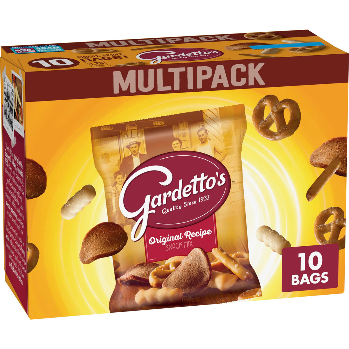 Gardetto's Original Snack Mix breadsticks; crunchy on-the-go snack.
