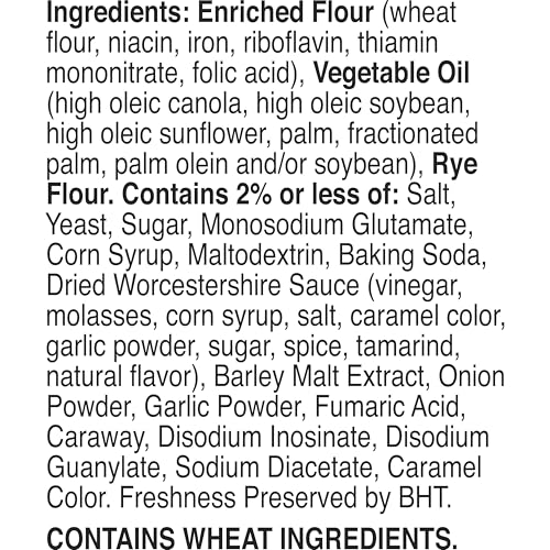 Gardetto's Original Snack Mix rye chips; roasted texture for sharing.