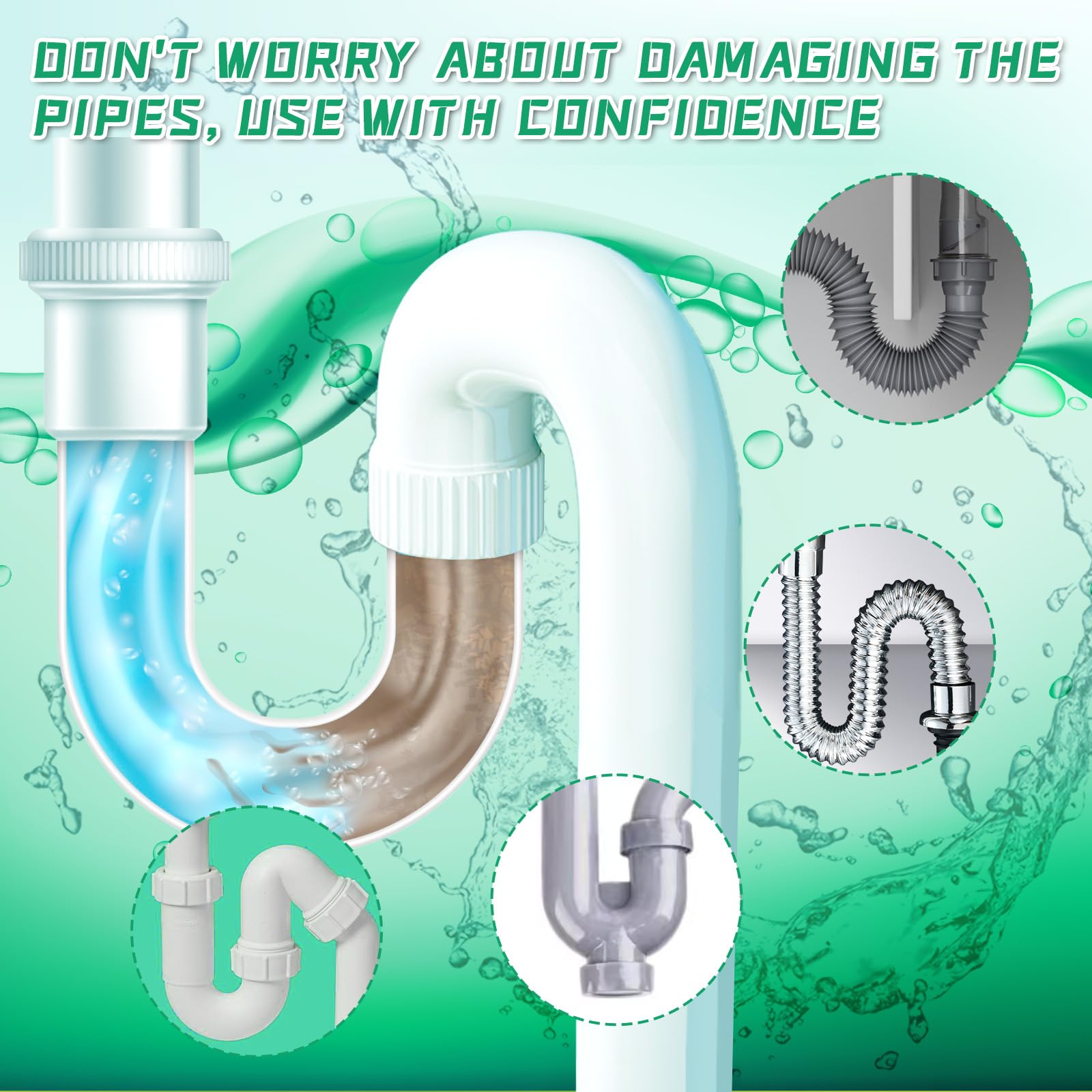 GARINOM safe formula drain cleaner bottle shown
