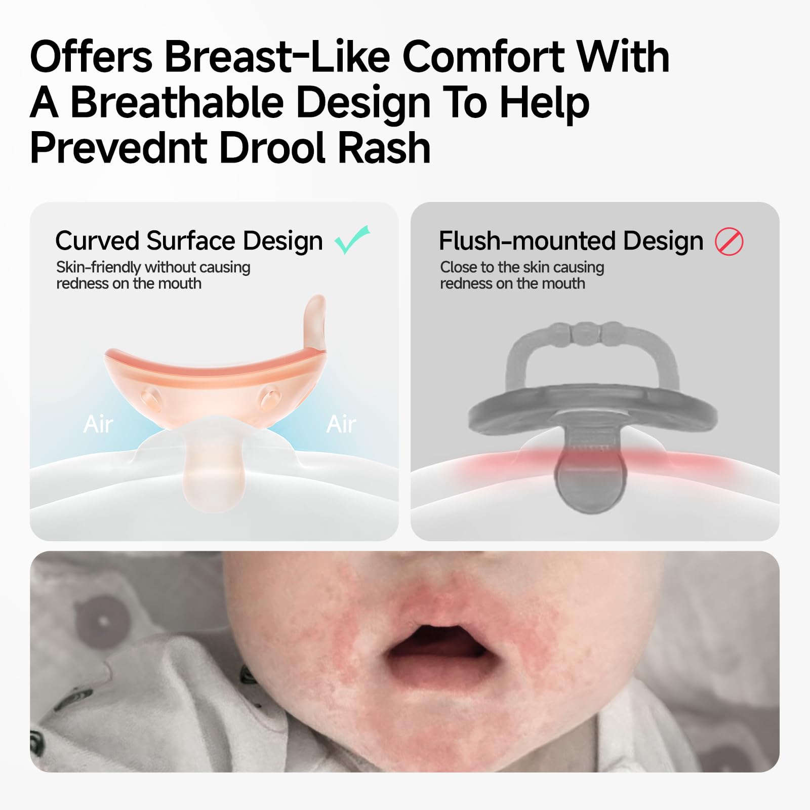 Garkoko breathable shield reduces skin irritation on cheeks.