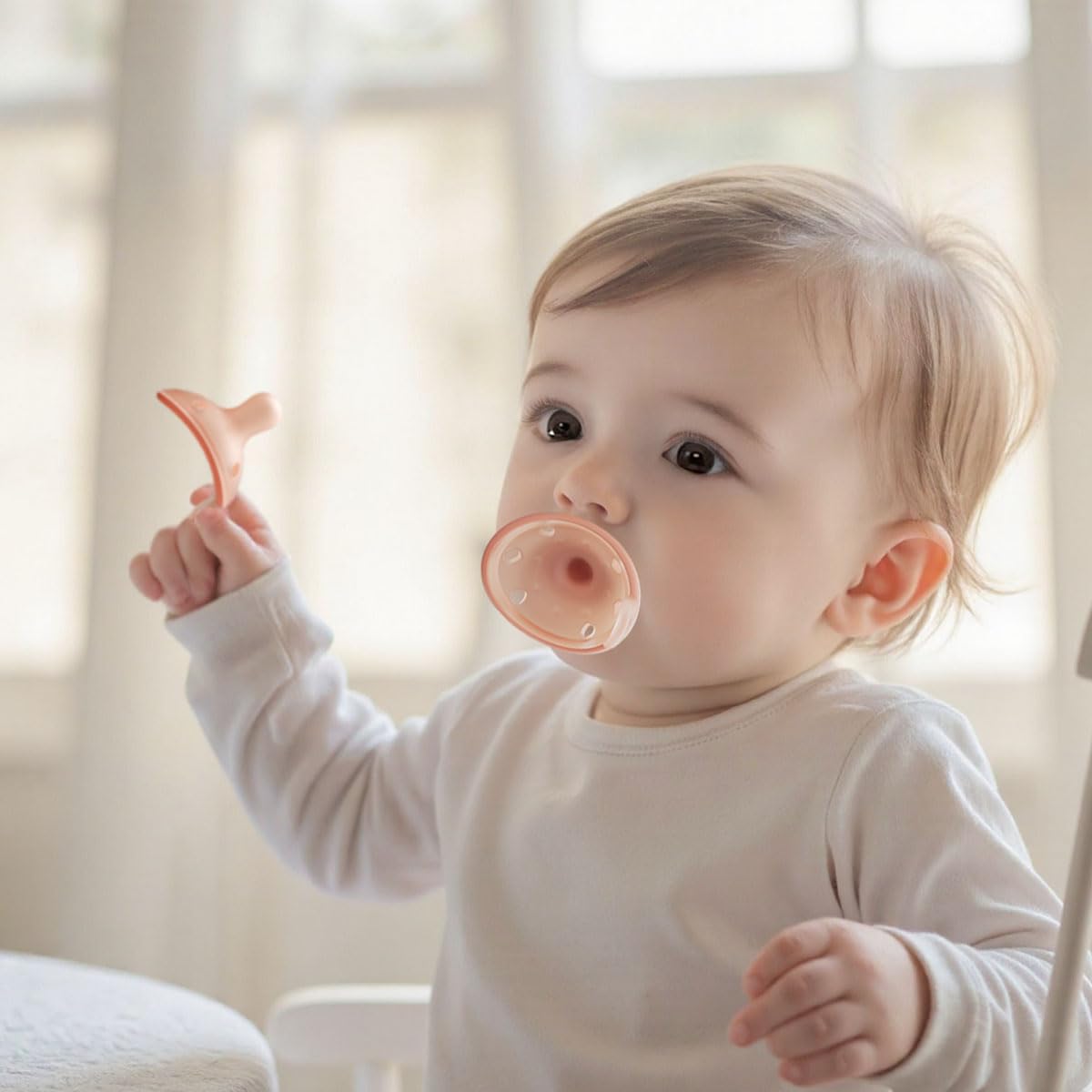 Garkoko pacifier stays securely in place for baby's comfort.