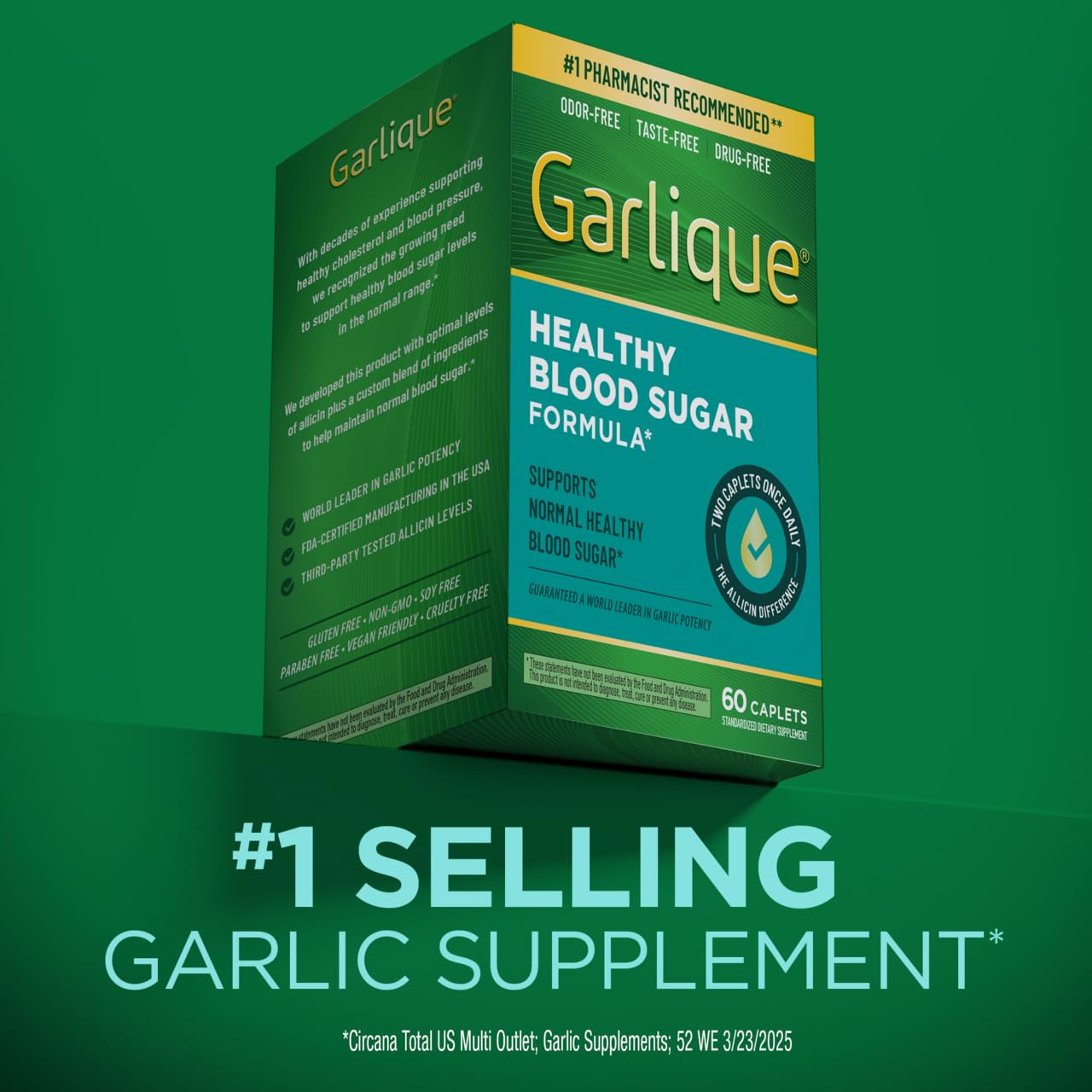 Garlique gluten-free, vegan-friendly capsules suitable for various diets.