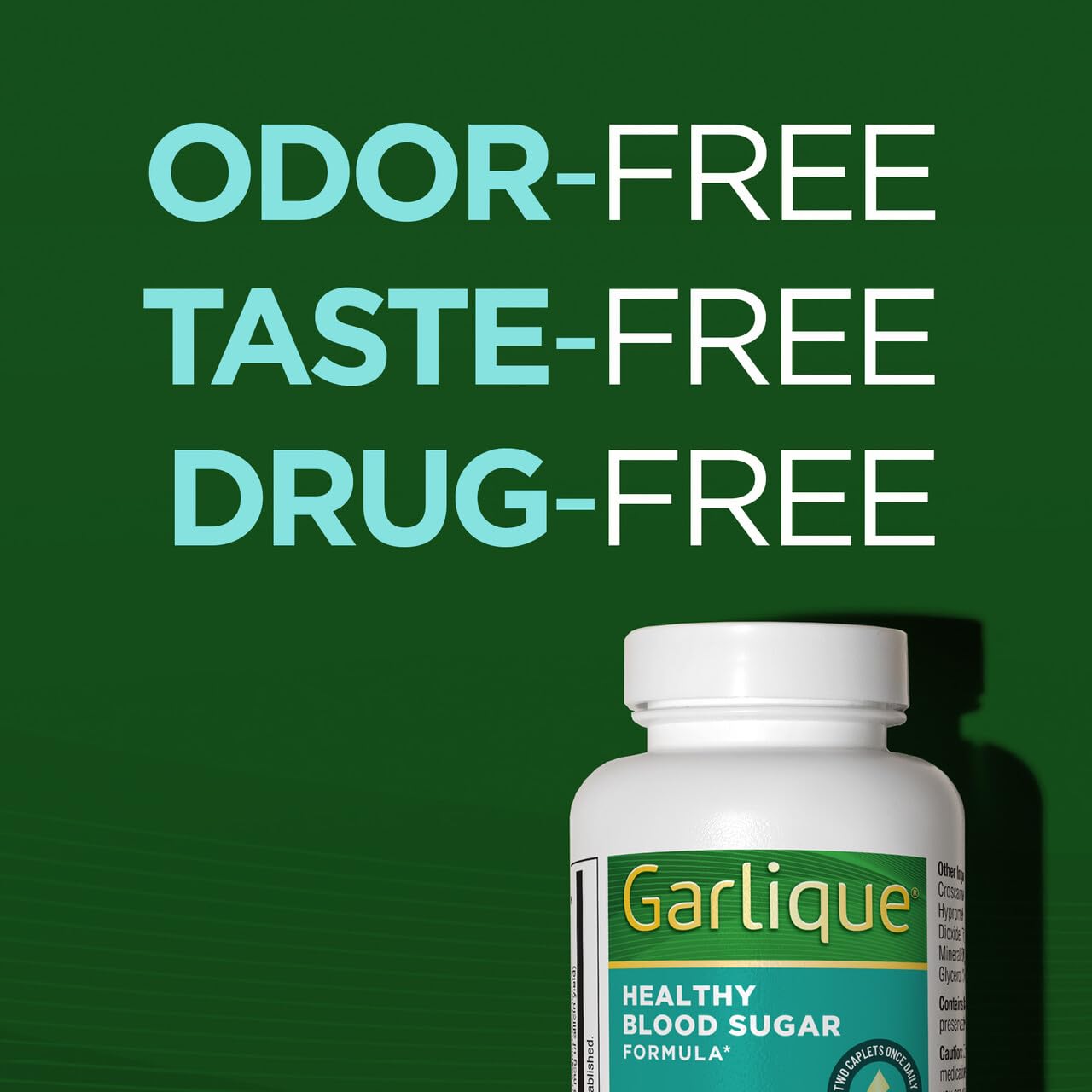 Garlique two-caplet daily dosing for simple routine.