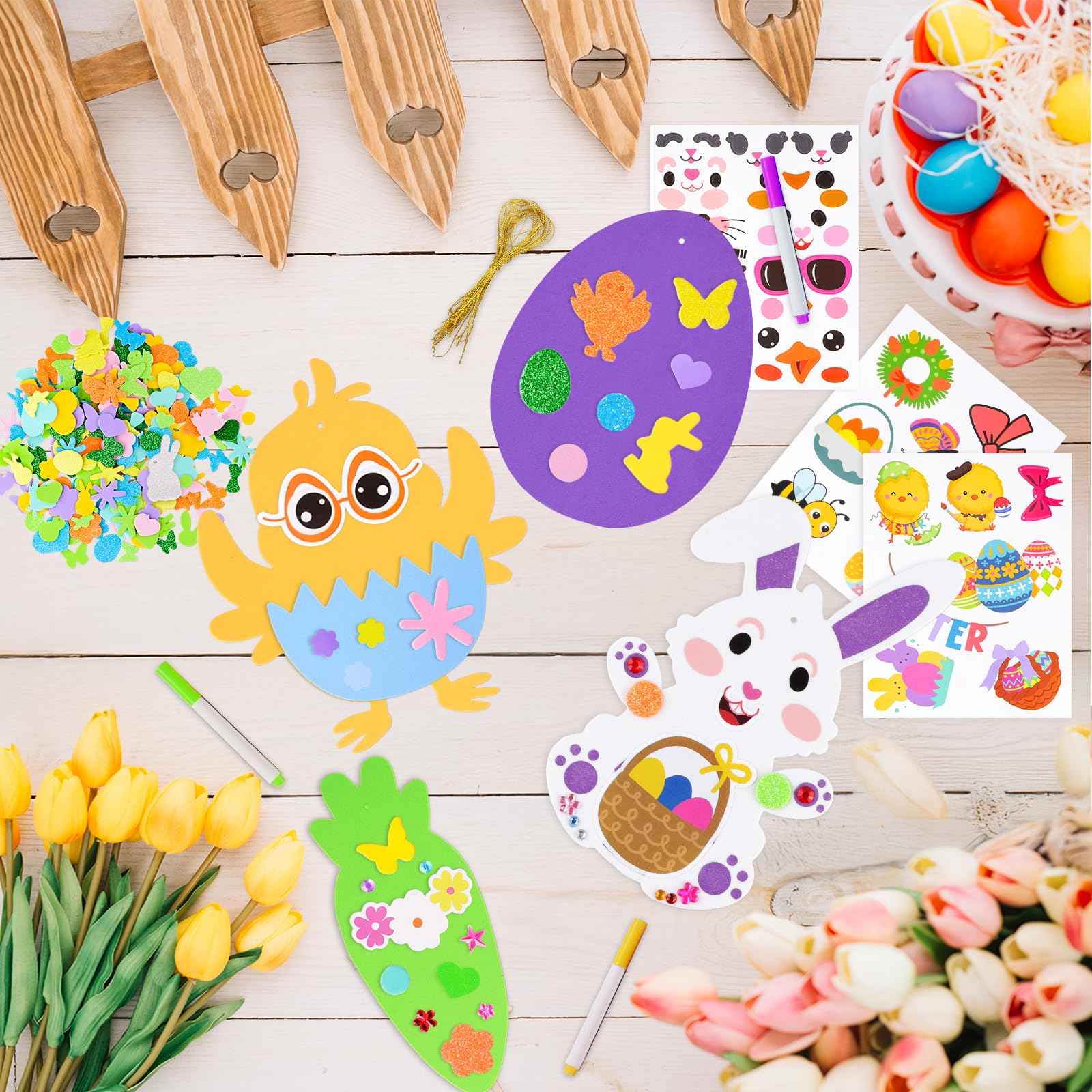 Garma bunny foam stickers ready for playful spring crafts.