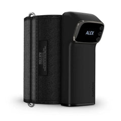 Garmin Index BPM arm close-up showing a gentle, secure cuff during use.