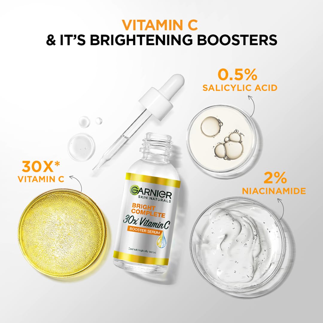Garnier Bright Complete routine with cleanse step before serum application