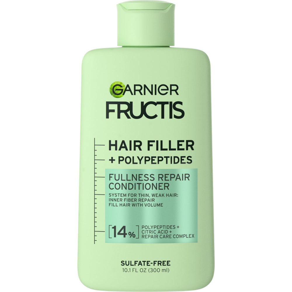 Garnier Fructis Hair Filler Fullness Conditioner bottle with volume-boosting formula.