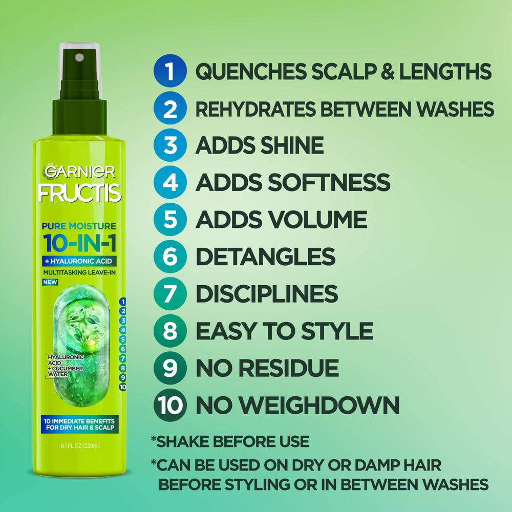 Garnier Fructis Pure Moisture spray detangles damp hair