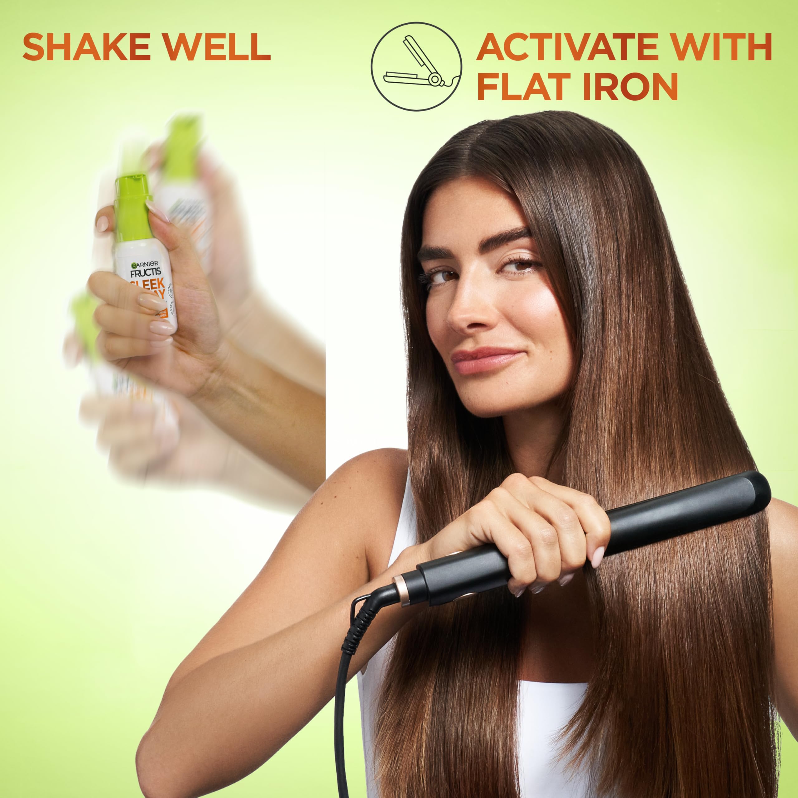 Garnier Fructis Sleek and Stay heat protection up to 450F during styling