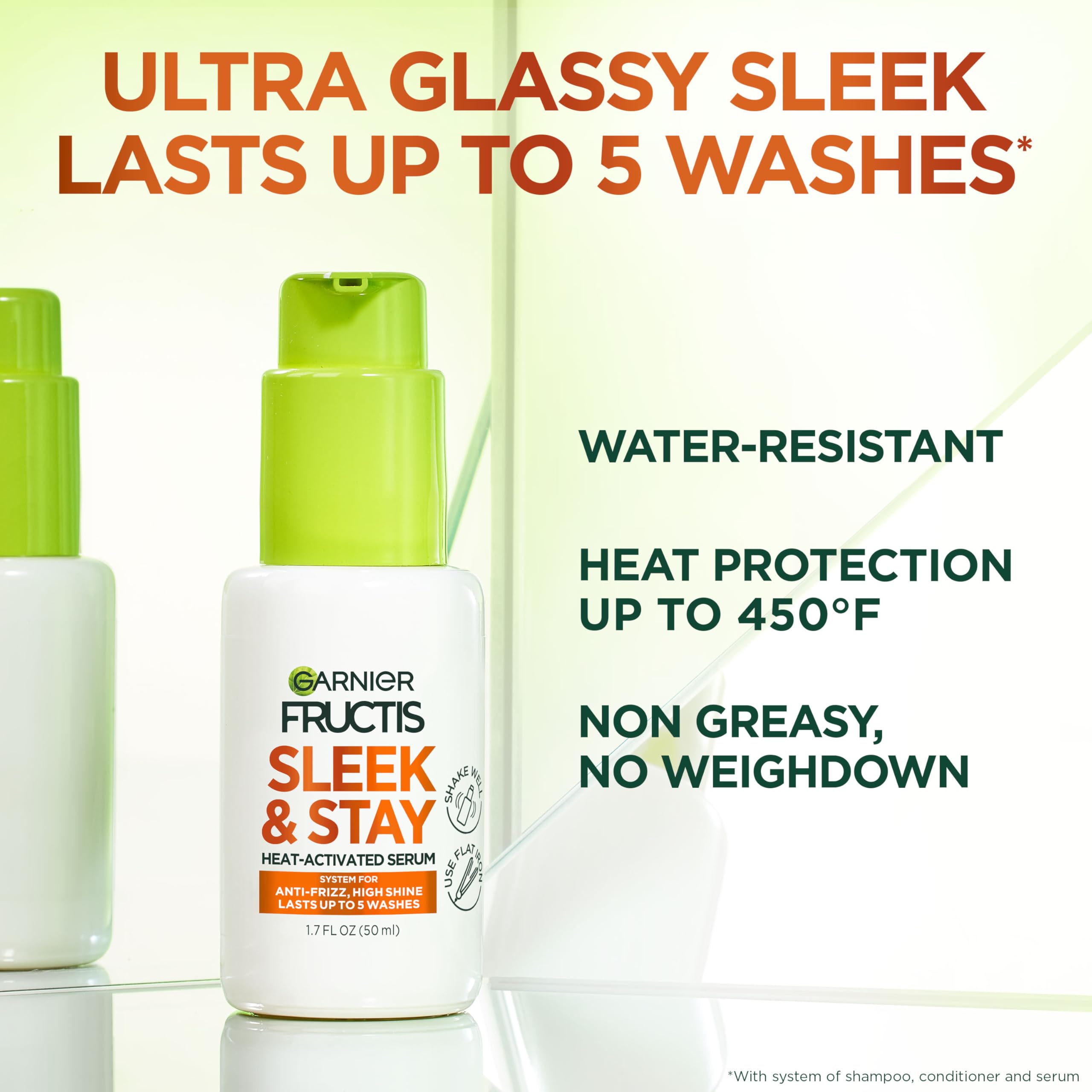 Garnier Fructis Sleek and Stay serum bottle pump for easy application