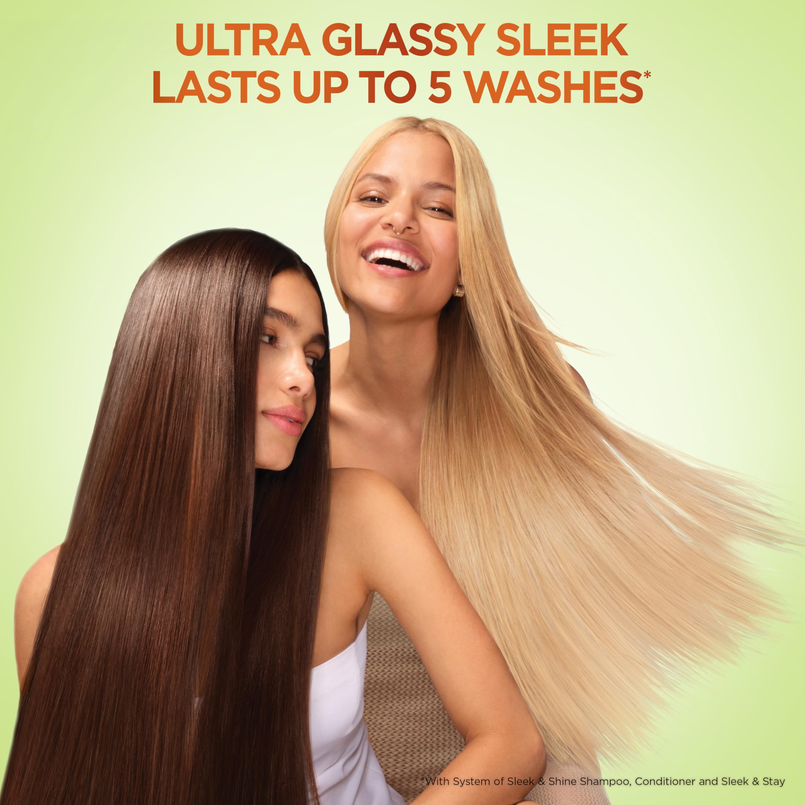 Garnier Fructis Sleek & Shine bottle artwork highlights argan oil benefits.